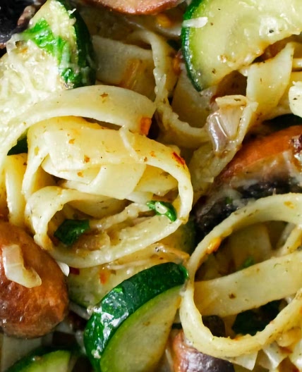 Courgette Mushrooms Pasta