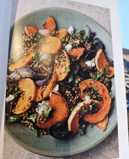 Roasted butternut squash with lentils and dolcelatte - page 119