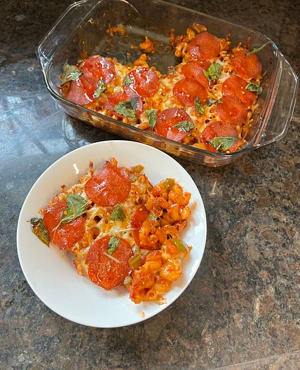 Hot Honey Pepperoni Pasta Bake