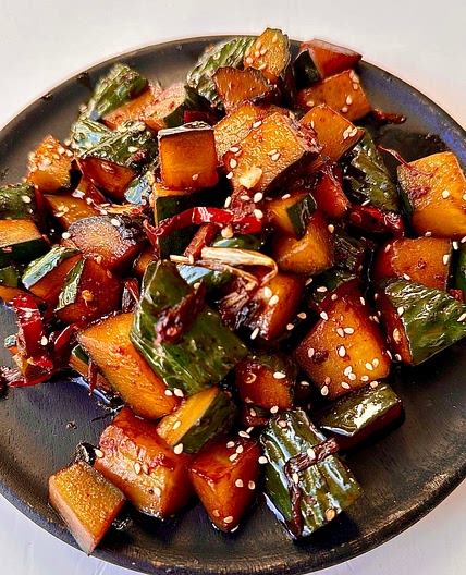 Spicy Asian Stir Fry Cucumber 