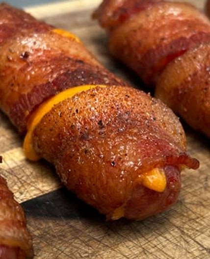 Bacon Wrapped Beef Bratwurst