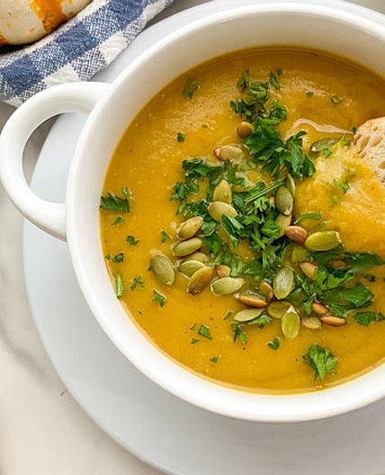 Curried Roasted Pumpkin and Lentil Soup Recipe