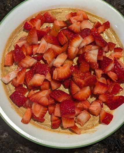 Sweet Potato Yogurt with Sliced Strawberries