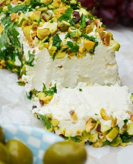 Savoury Cheese Log with Parsley & Pistachios