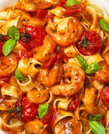 Prawn Pasta with Veg 🍅🍤