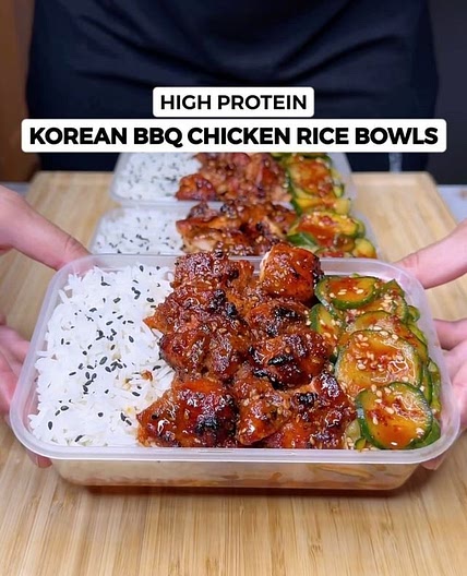 High Protein Korean BBQ Chicken Rice Bowls! ONLY 484 Calories🍗🍚🔥