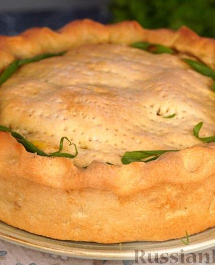Песочный пирог с картофельно-луковой начинкой