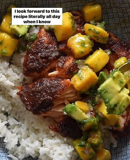 Mouthwatering BBQ Salmon with Mango Salsa 🤩