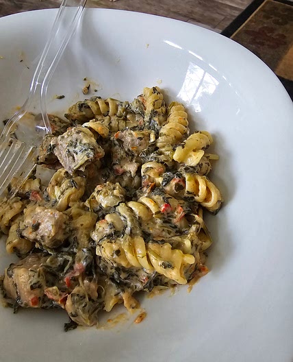 Creamy Pork & Spinach Pasta Skillet