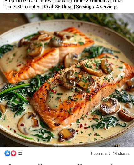 Pan-Seared Salmon with a creamy Florentine sauce