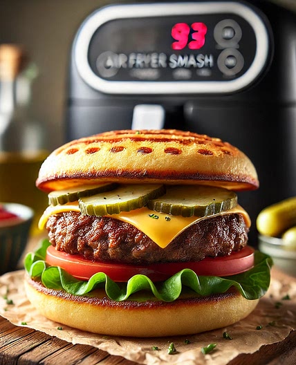 Air Fryer Smash Burgers on Tortillas
