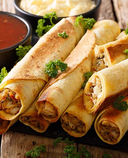 Oven-Baked Chicken Taquitos