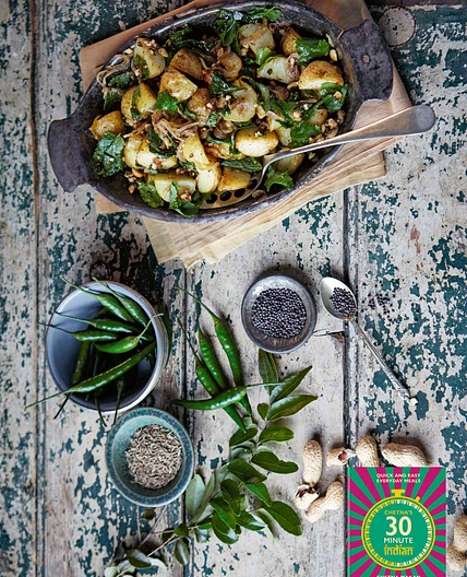 New potato & peanut salad