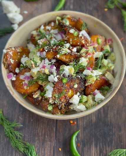 Smashed Potato Salad (serves 4)