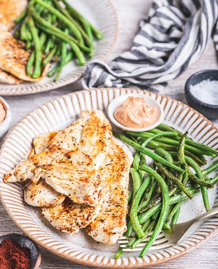 Chicken with Green Bean Fries and Chipotle Mayo - Recipe - Diet Doctor
