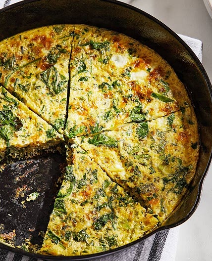 Green Frittata With Leeks, Kale and Parsley