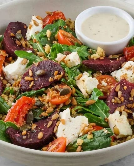 Goats' cheese and beetroot salad