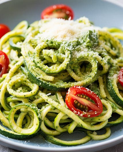 Keto Zucchini Noodles with Pesto