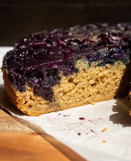 Blueberry Banana Upside Down Cake