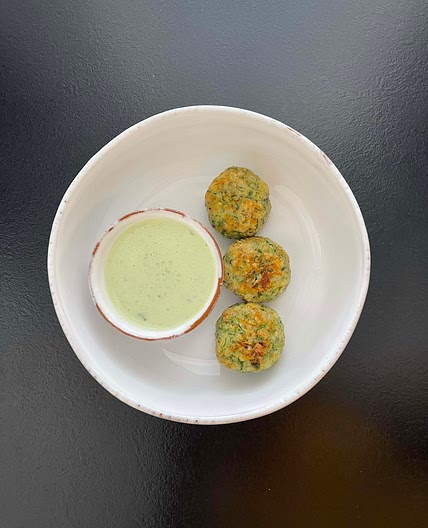 Rice Shrimp Patties & Green Yogurt 