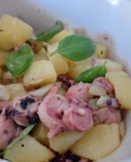 Salad - Octopus, potatoes, and onions