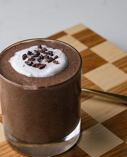 Blended Chocolate Chia Protein Mousse Pudding