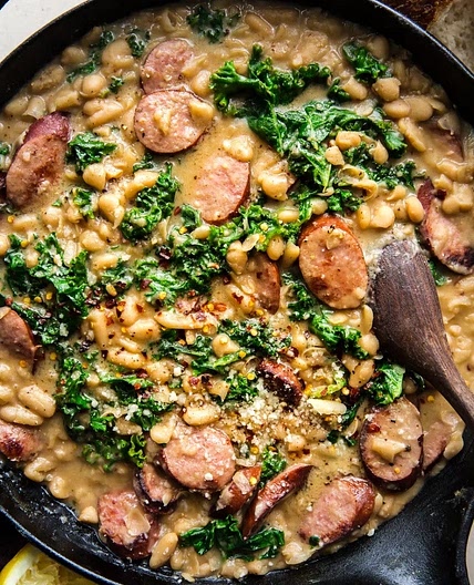 White bean sausage skillet