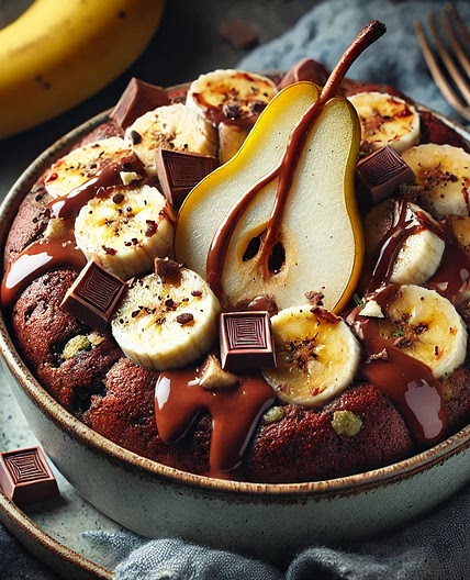 Bowlcake poire banane chocolat