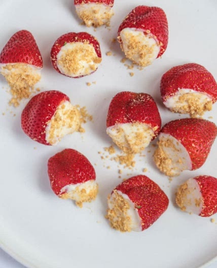 Strawberry Filled Cheesecake Bites
