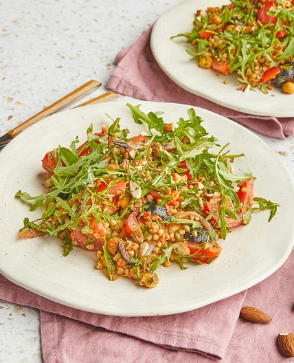 Easy Roasted Chickpea, Tomato & Quinoa Salad
