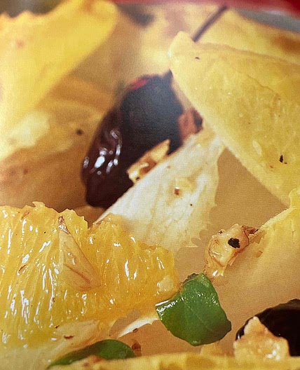 Chicory salad with walnuts and olives 