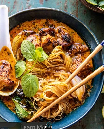 Creamy Thai chicken and noodles