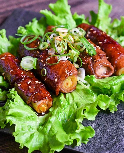 Beef Negimaki (Beef Scallion Rolls)