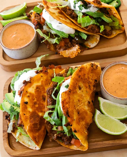 Crispy Cheesy Ground Beef Tacos