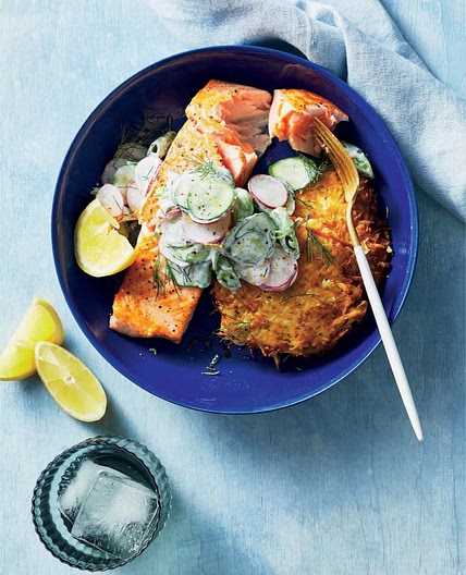 Salmon with parsnip hash brown