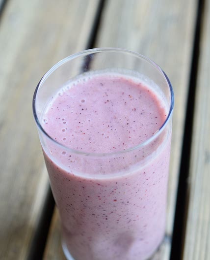 Peach Banana and Blueberry Smoothie — Let's set the table togeth