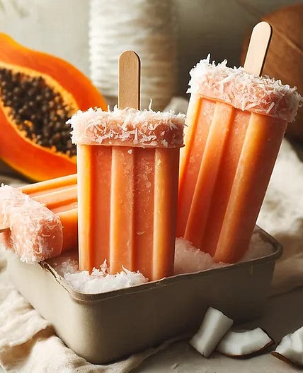Coconut Papaya Popsicles