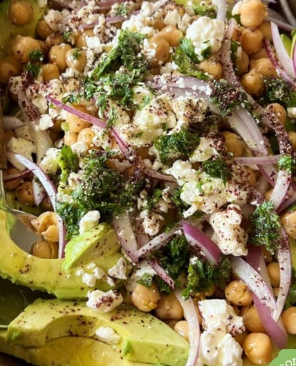 Quinoa chickpea avocado salad 