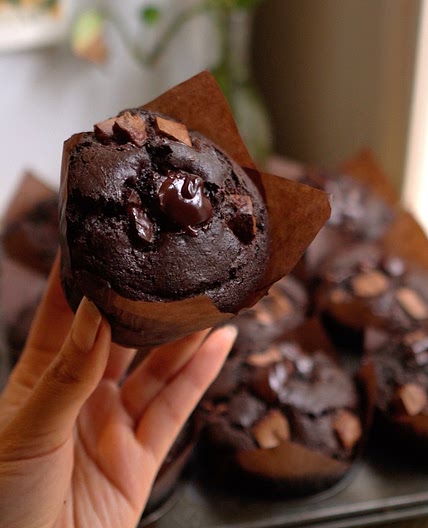 The Olympic Chocolate Muffins w/ Chocolate Ganache Filling  