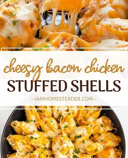Cheesy Bacon Chicken Stuffed Shells