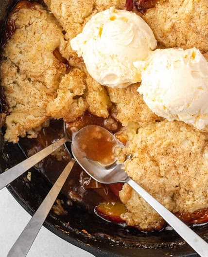 Southern Cast Iron Skillet Peach Cobbler