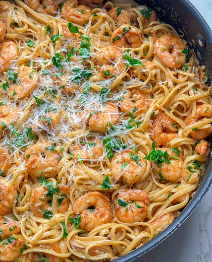 Creamy Shrimp Scampi Pasta 