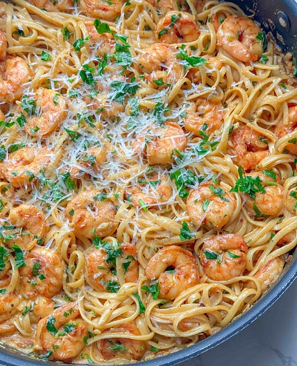 Creamy Shrimp Scampi Pasta 