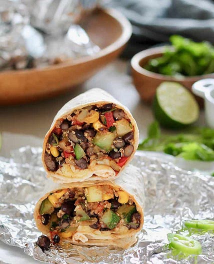 Black Bean and Quinoa Freezer Burritos