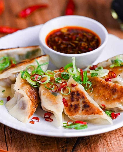 Spicy Beef Gyoza with Hot Dipping Sauce