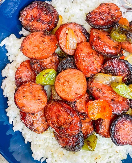 Air Fryer Kielbasa and Peppers 