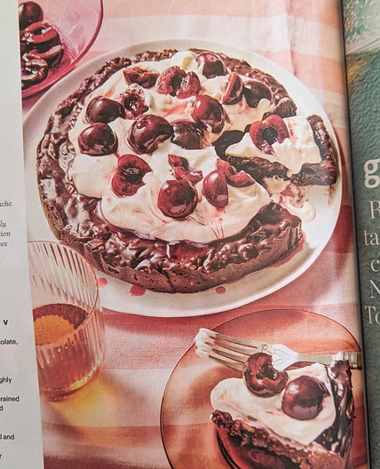 Chilled 'n' boozy chocolate 'cake' with sherbety cherries