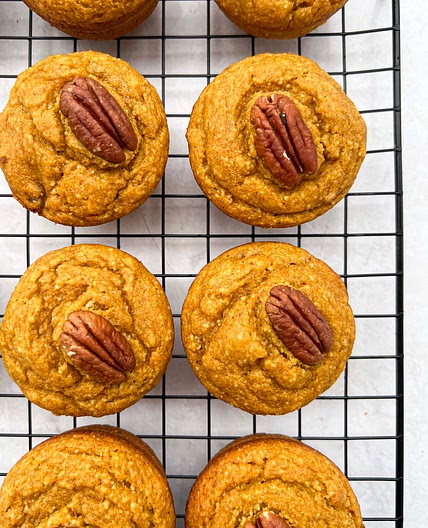 Healthy Pumpkin Pecan Muffins with Almond Flour