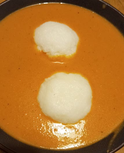 Omo Tuo and Nkate Nkwan (Rice Balls and Groundnut Soup)