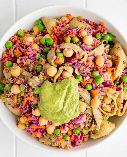 Healthy High-Protein Pasta Salad with Peas